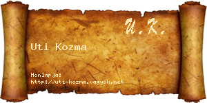 Uti Kozma névjegykártya
